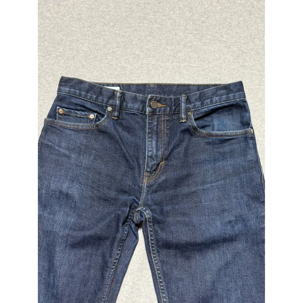 Banana Republic Mens Straight Fit Dark Wash Indigo Stretch Jeans‎ 30x32